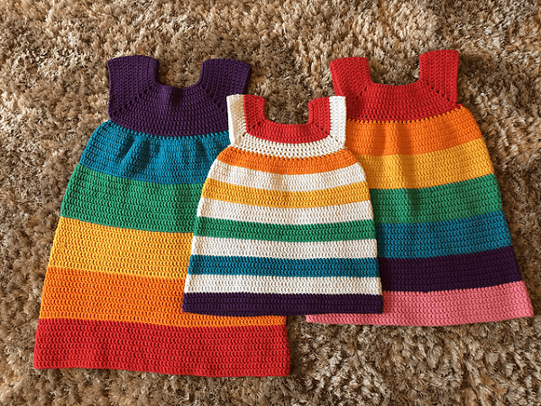 Crochet Rainbow Dress Pattern by Emily Keenan