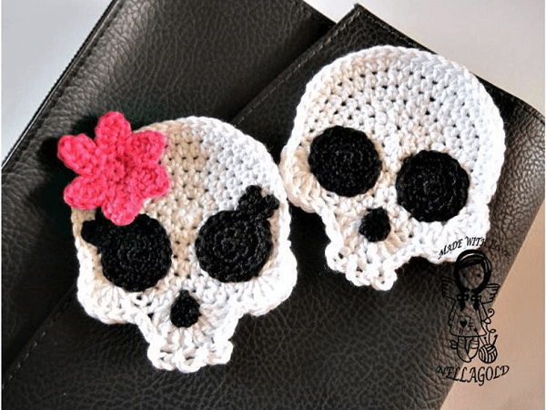 Applique Crochet Skull Pattern by Nellagold's Crocheting