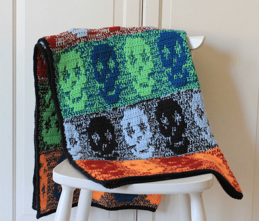 Crochet Skull Blanket Pattern by Knot Yourself Out