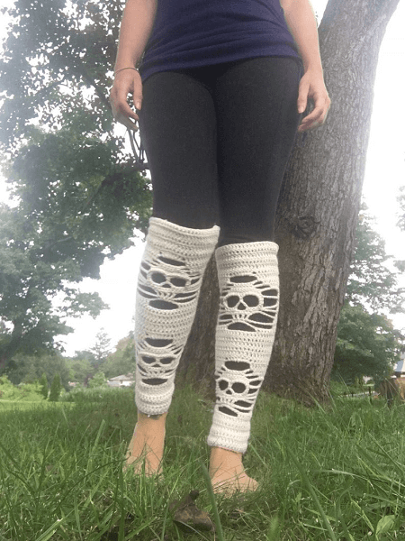 Leg Warmers Crochet Skull Pattern by Lovin You Homemade