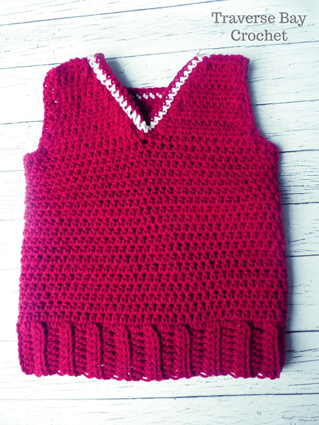 Crochet Toddler Boy Vest Pattern by Traverse Bay Crochet