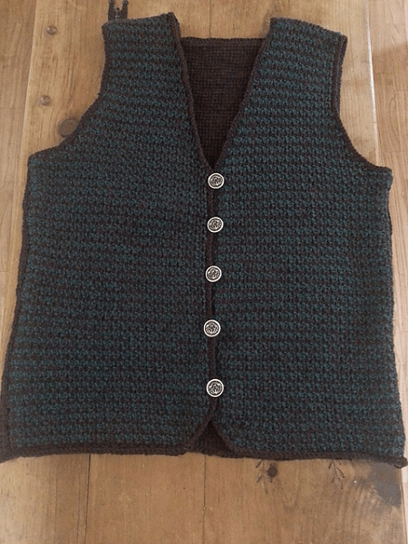 Crochet Tunisian Vest For Men Pattern by Kathleen Power Johnson