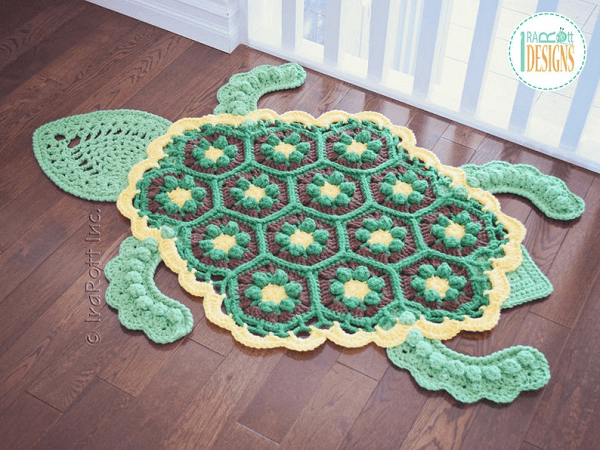 Crochet Turtle Rug Pattern by Ira Rott Patterns