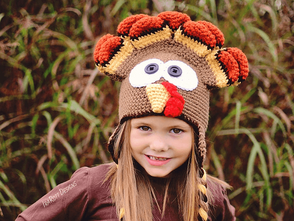 Dindon, The Turkey Hat Crochet Pattern by Ira Rott Patterns