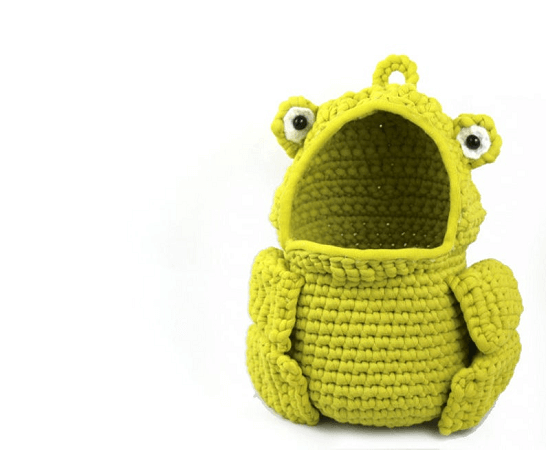 Frog Hanging Basket Crochet Pattern by Stringy Ding Ding