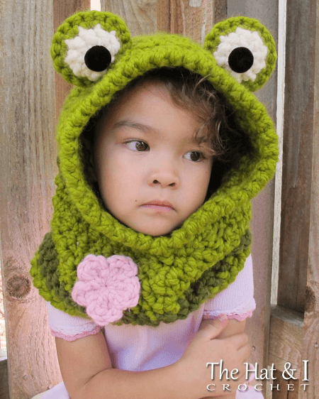 Frog Hooded Cowl Crochet Pattern by The Hat And I