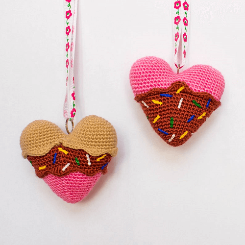 Ice Cream Heart Crochet Pattern by Inspired Crochet Toys