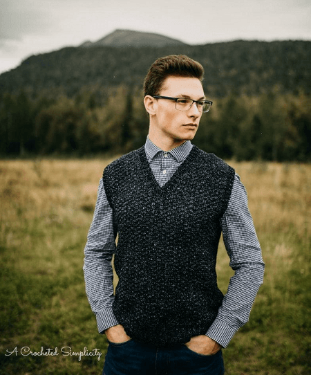 Men's Sweater Vest Crochet Pattern by A Crocheted Simplicity