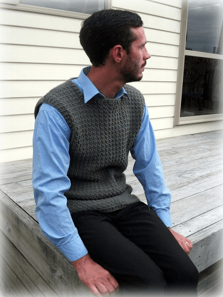 Men's Vest Crochet Pattern by Holland Designs