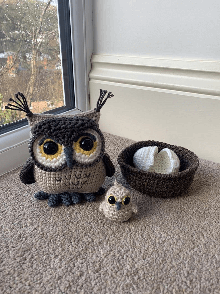 Owl With Hatching Owlet Crochet Pattern by Lau Loves Crochet