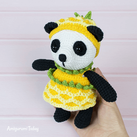 Pineapple Panda Crochet Pattern by Amigurumi Today