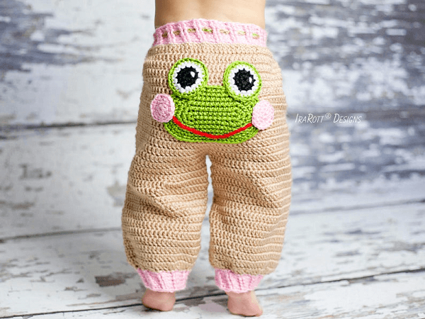 Pistachio The Frog Pants Crochet Pattern by Ira Rott Patterns