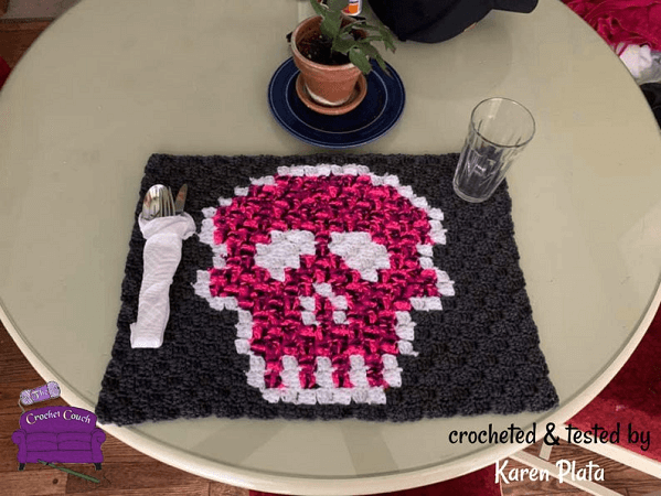 Placemat Skull Crochet Pattern by Crochet Couch