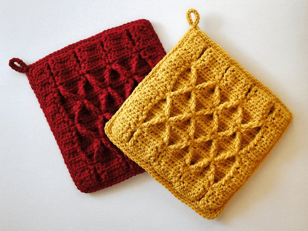 Smocked Potholder Crochet Pattern by All My Styles