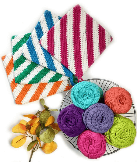 Stripes Potholder Crochet Pattern by Pop Crochet 01