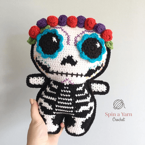 Sugar Skull Amigurumi Crochet Pattern by Spin A Yarn Crochet