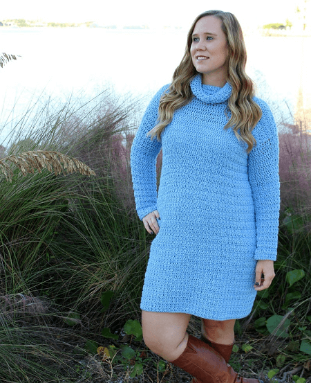 Sweater Dress Crochet Pattern by Two Brothers Blankets