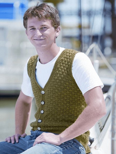 Swish Men's Vest Crochet Pattern by Crochet Kim