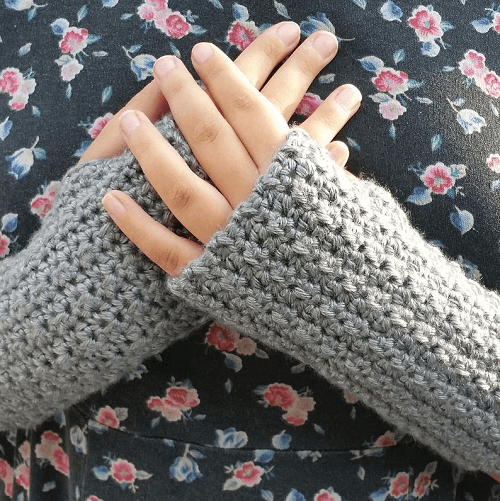 Textured Fingerless Gloves Crochet Pattern by HCK Crafts