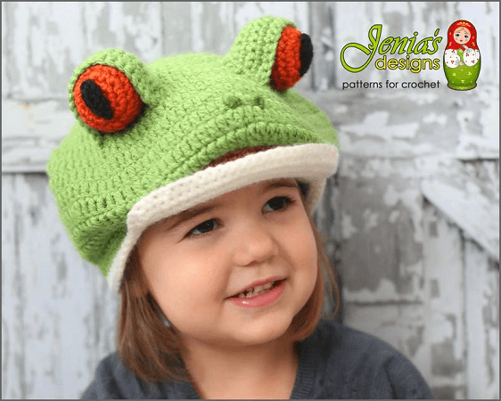 Tree Frog Hat Crochet Pattern by Jenia's Designs