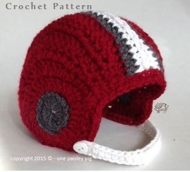 Baby's First Crochet Football Helmet by OnePaisleyPig