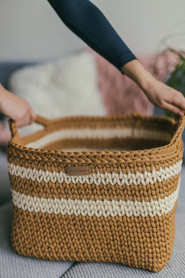 Big Storage Crochet Square Basket Pattern By MonoMeyStudio