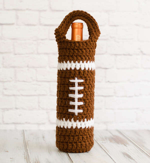 Football Wine Cozy By Crochet365Knittoo