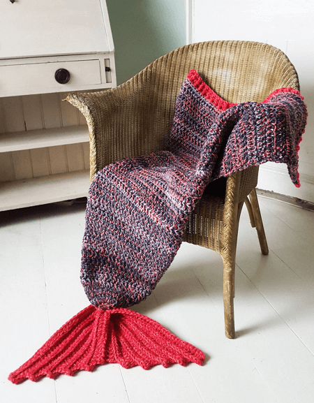 Adult Mermaid Tail Blanket Pattern by Hooked By Robin Bray