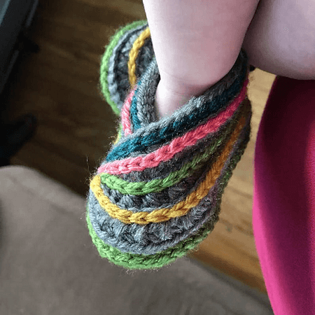 Baby Kimono Slippers Crochet Pattern by Matilda's Meadow