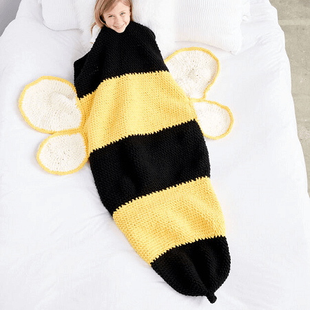 Bumble Bee Crochet Snuggle Sack Pattern by Yarnspirations