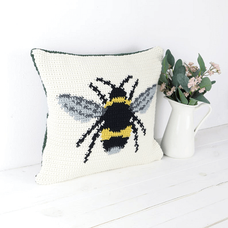 Bumble Bee Cushion Crochet Pattern by Little Doolally