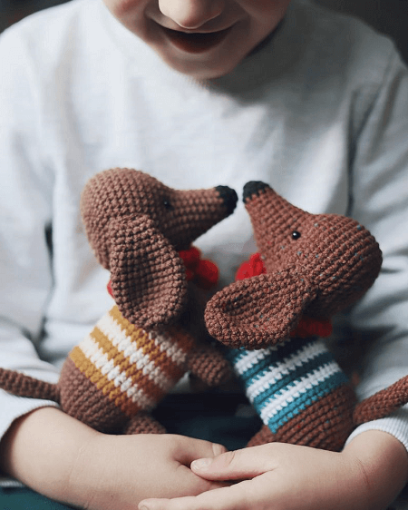 Crochet Dachshund Dog Pattern by Sweet Patterns Lab