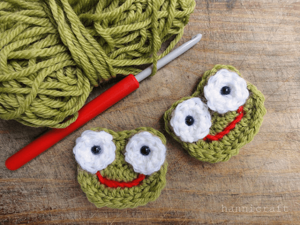 Crochet Frog Applique Pattern by Hanni Craft