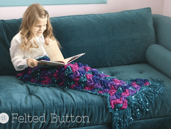 Crochet Mermaid Blanket Pattern by Felted Button