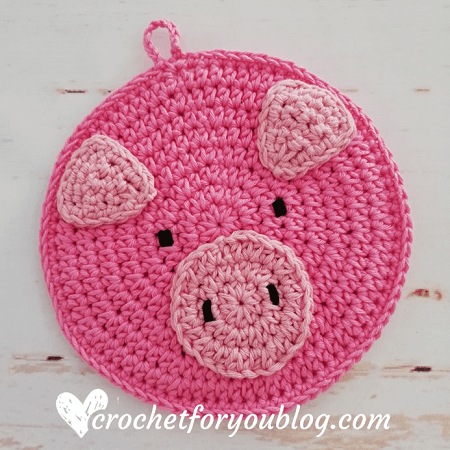 Crochet Pig Potholder Pattern by Crochet For You