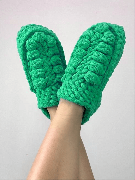 Easy Boho Slippers Crochet Pattern by A Crafty Concept