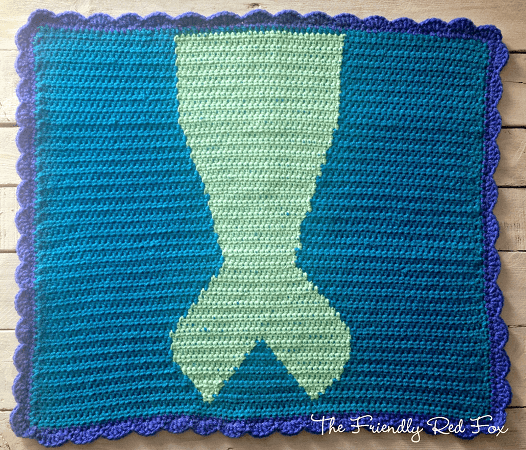Free Crochet Mermaid Tail Blanket Pattern by The Friendly Red Fox