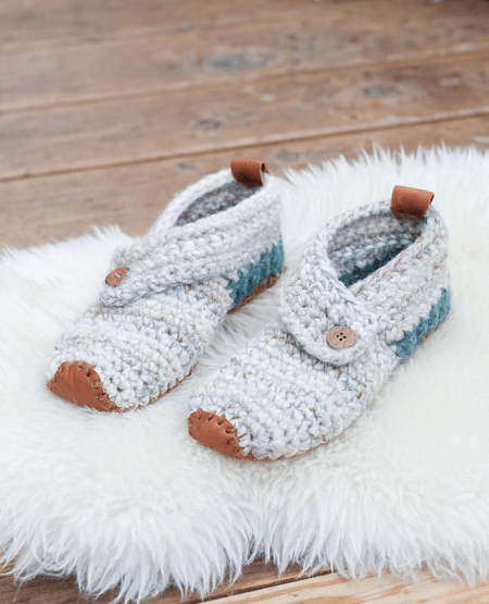 Free Crochet Slippers Pattern by Make And Do Crew