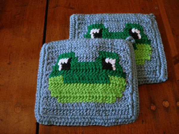 Frog Potholder Crochet Pattern by Hoooker