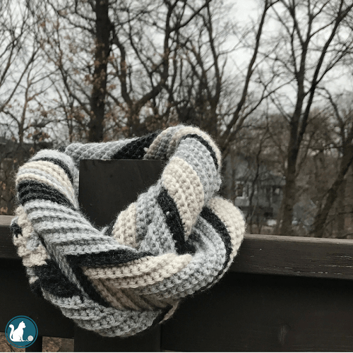 Gray Skies Chevron Infinity Scarf Crochet Pattern by Stitching Together