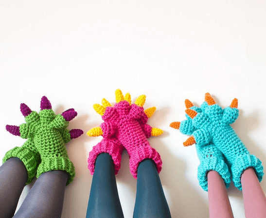 Monster Slippers Crochet Pattern by Knits For Life