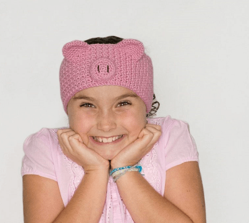 Pretty Pig Headband Crochet Pattern by Hopeful Honey