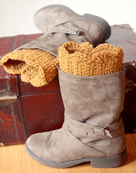 Scalloped Boot Cuffs Crochet Pattern by Jenny Dickens