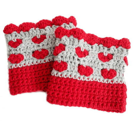 Sweetheart Boot Cuffs Crochet Pattern by Stitch 11 Crochet