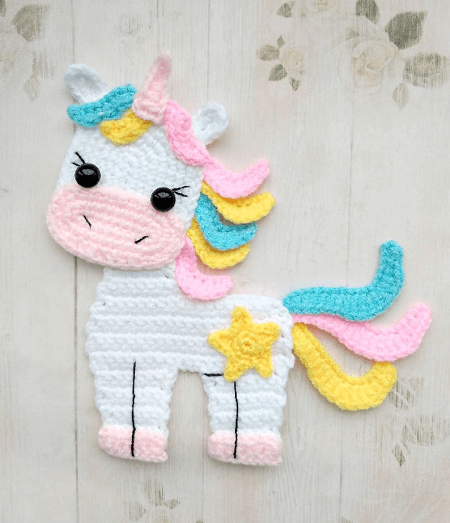 Unicorn Applique Crochet Pattern by Fancy Infancy Crochet