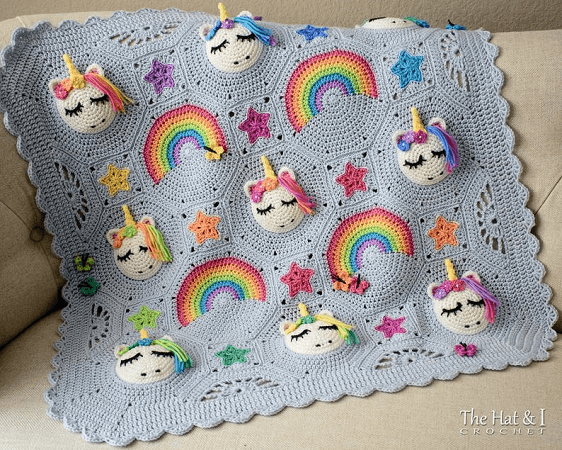 Unicorn Blanket Crochet Pattern by The Hat And I