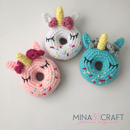 Unicorn Donut Amigurumi Pattern by Minasscraft