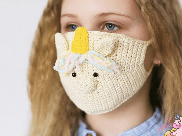 Unicorn Face Mask Crochet Pattern by Unicorn Me Shop