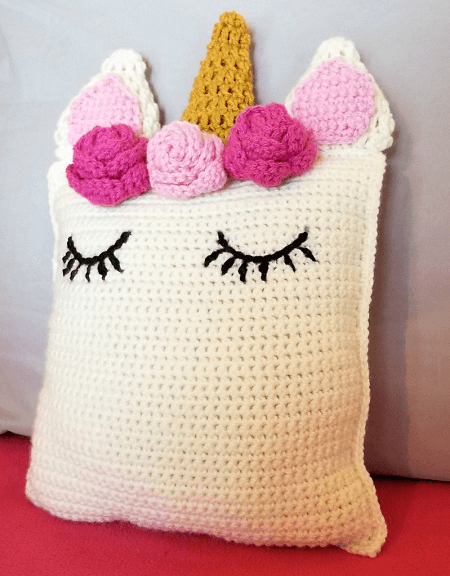 Unicorn Pillow Friend Crochet Pattern by Hooked On Handmade Happiness