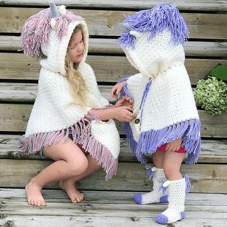 Unicorn Poncho And Socks Crochet Pattern by Mjs Off The Hook Designs